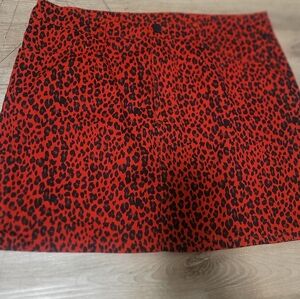 Charlotte Russe Leopard Print Red Skirt Medium